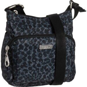 Baggallini Black/Charcoal Cheetah Joey Bagg Crossbody Bag/NWT